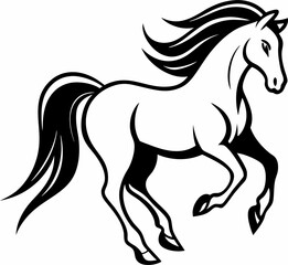 horse silhouette isolated on white