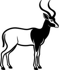 deer silhouette isolated on white