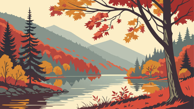 autumn landscape with trees
