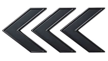 black chevron arrows vector simple flat style on white background PNG. AI GENERATED