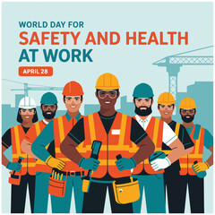 Naklejka premium World Day for Safety and Health at Work flyer poster image 1.eps