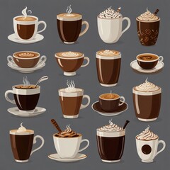 Obraz premium set of coffee cups