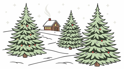 Obraz premium christmas tree with snow