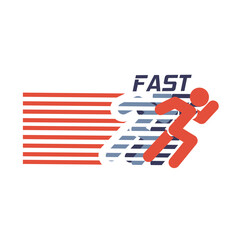 Graphic of Running Fast Character Perfect for Print, Apparel, etc