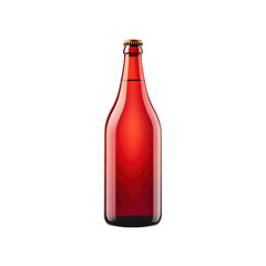 Amber Beer Bottle Mockup - Isolated on Transparent Background