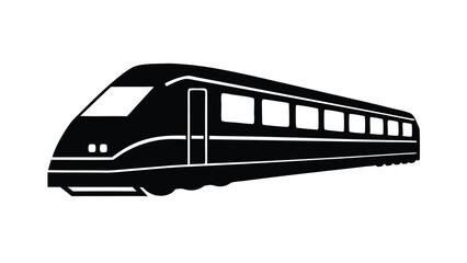 Simple black silhouette of a modern train