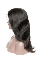 Naklejka premium body wavy black human hair weaves lace wigs