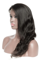 Naklejka premium body wavy black human hair weaves lace wigs