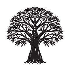 Obraz premium Baobab tree silhouette for exotic nature design