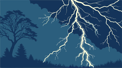 lightning in the forest