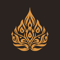 Simplified Thai flame motif design for modern graphic use