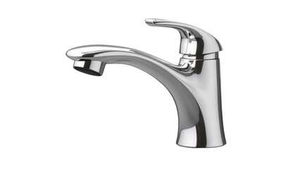 Single-Handle Bathroom Faucet: This chrome-plated bathroom faucet features a single handle and a sleek, contemporary design. Its smooth lines and elegant curves create a modern and stylish aesthetic.
