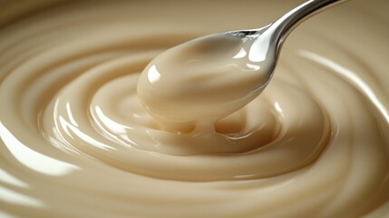 Smooth, melted white chocolate swirls