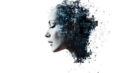 A black-haired beauty with glamorous makeup showcases a close-up of her elegant face and lips