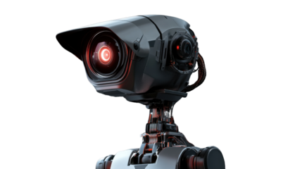 blue screen robot isolated on white background