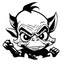 Cartoonish Devil Illustration, Vector Character