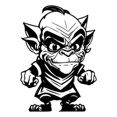 Vector Illustration of a Cartoonish Impish Character