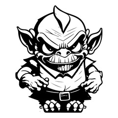 Creepy Cartoon Character Design Concept Vector