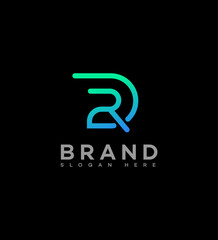 Modern Teal Gradient DR, RD Letter Logo Design Brand Identity