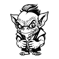 Animated Cartoon Goblin Character Vector Illustration