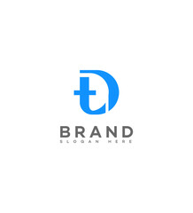 Modern TD, DT Logo Design Brand Identity Minimalist