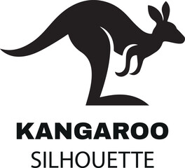 kangaroo silhouette wild animal icon australia wildlife vector design