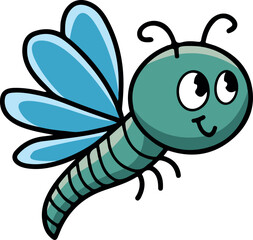 cute insect cartoon bug character vector illustration for kids and education design