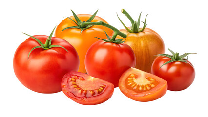 Fototapeta premium set of tomato isolated on white background PNG. AI GENERATED