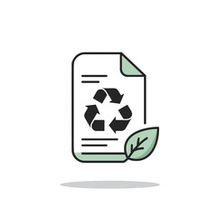 Eco-Friendly Recycled Paper Icon for Sustainability and Green Documents
