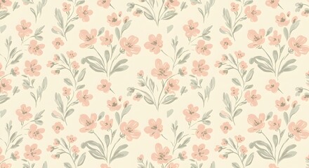 Pastel Peach Blossom Floral Pattern: A Delicate and Romantic Design