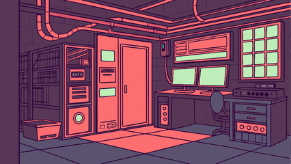 Obraz premium vector illustration of a red building