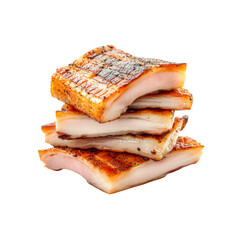 Stack of Delicious Grilled Smoked Pork Belly Slices