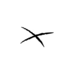 Claw scratches hole. Claw scratches from animal attacks. Vector illustration 