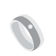 Vector Silver Ring Isolated.Silver Metal Wedding Ring
