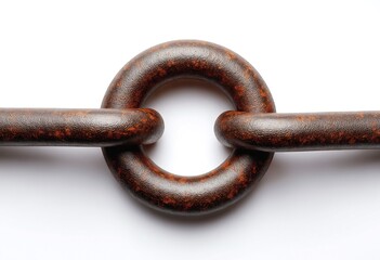 Fototapeta premium Isolated Rusty Metal Ring Object on White Background Studio Shot