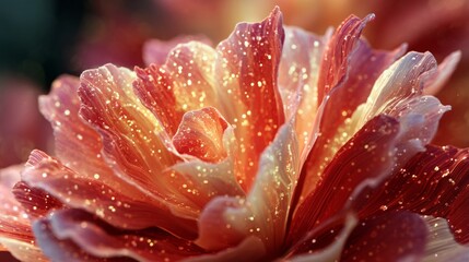 Digital Metamorphosis of a Vibrant Flower with Shimmering Details
