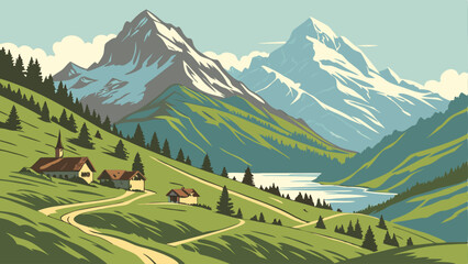 mountain landscape with mountains