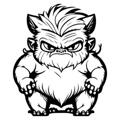 Furious Yeti Monster Graphic Image Design vector