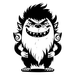 Silhouette of a Mischievous Grinning Creature