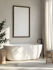 Modern Bathroom with Frame and Plants