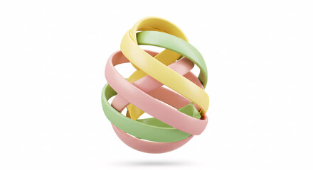 Abstract Easter egg in pastel colors with a playful design