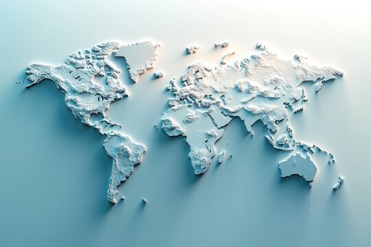 A three dimensional map depicting the entire globe of earth