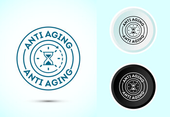 Anti aging icon design illustration. Anti aging sign, symbol in color, black and white