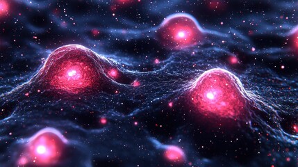 Microscopic Cellular Landscape: A Vivid Visualization of Biological Structures