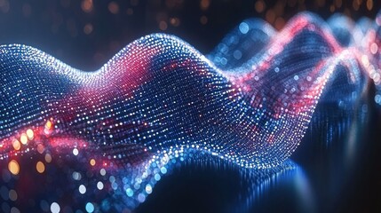 Abstract Digital Wave: A Symphony of Light and Data