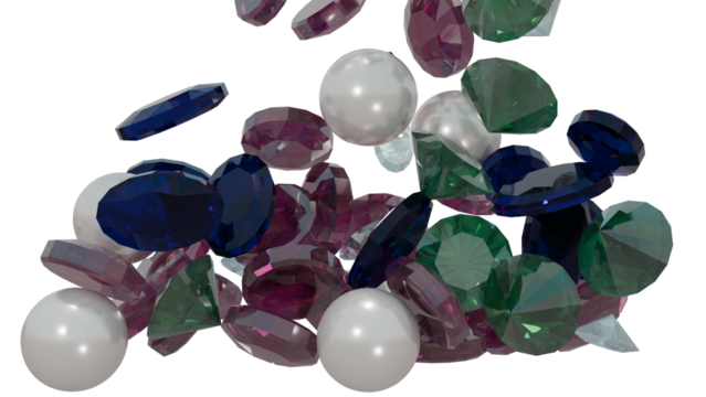 Jewelry gems rain