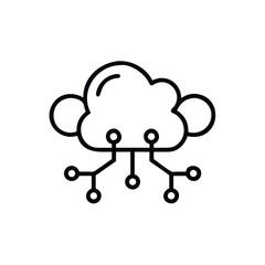 Obraz premium Cloud Computing Icon with Circuitry Depicting Connectivity