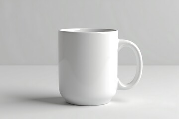 Fototapeta premium Blank white mug simple design bright studio