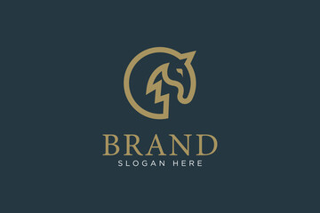 simple horse logo icon template design