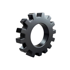 3D Render of a Black Metallic Gear - Industrial Cogwheel